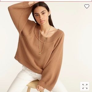 J Crew Relaxed Boatneck Camel Sweater, XS NWT